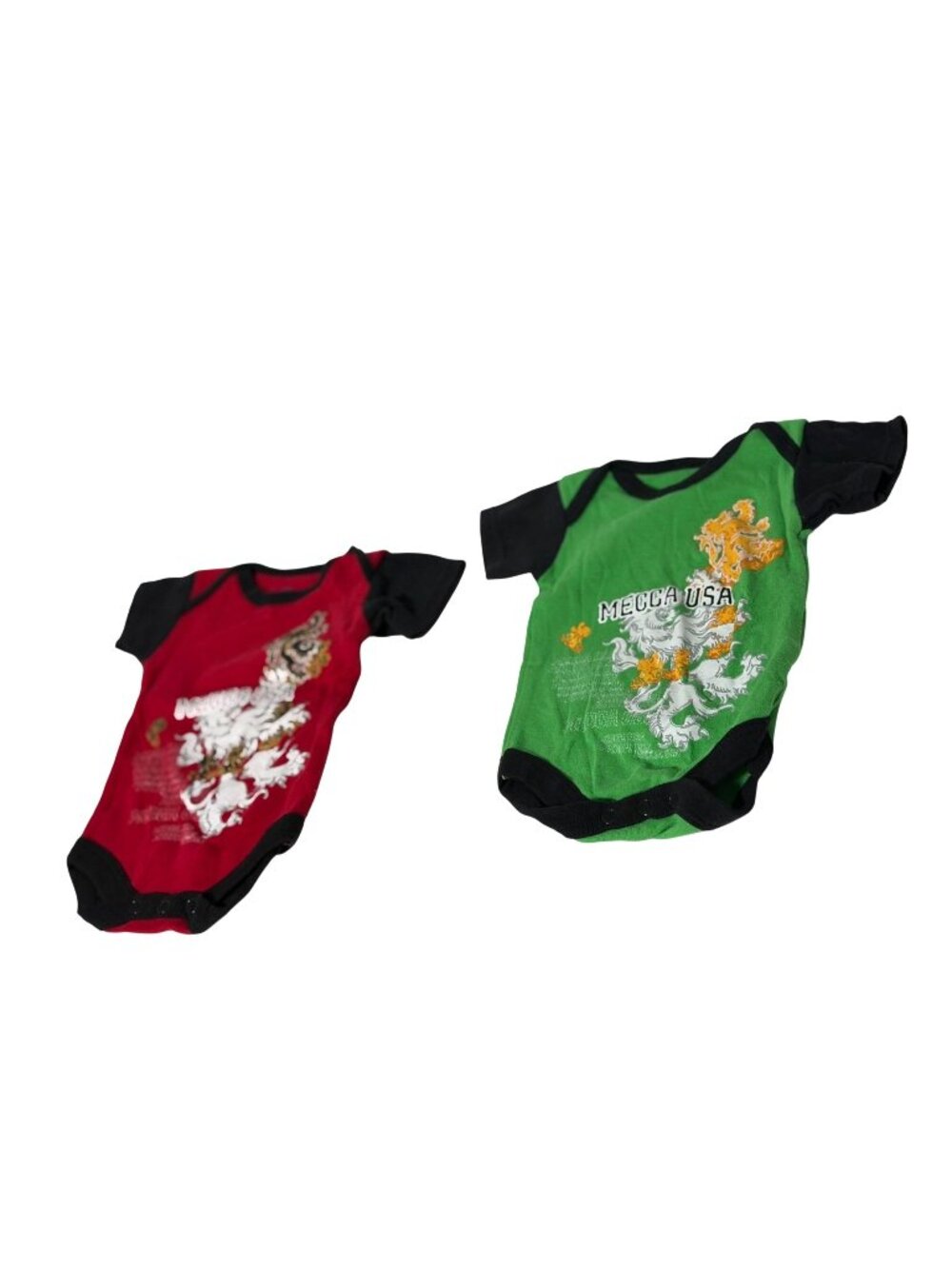 2 Piece Lot Mecca Baby Boys infant Baby Size 0 3 months red green black 1 piece